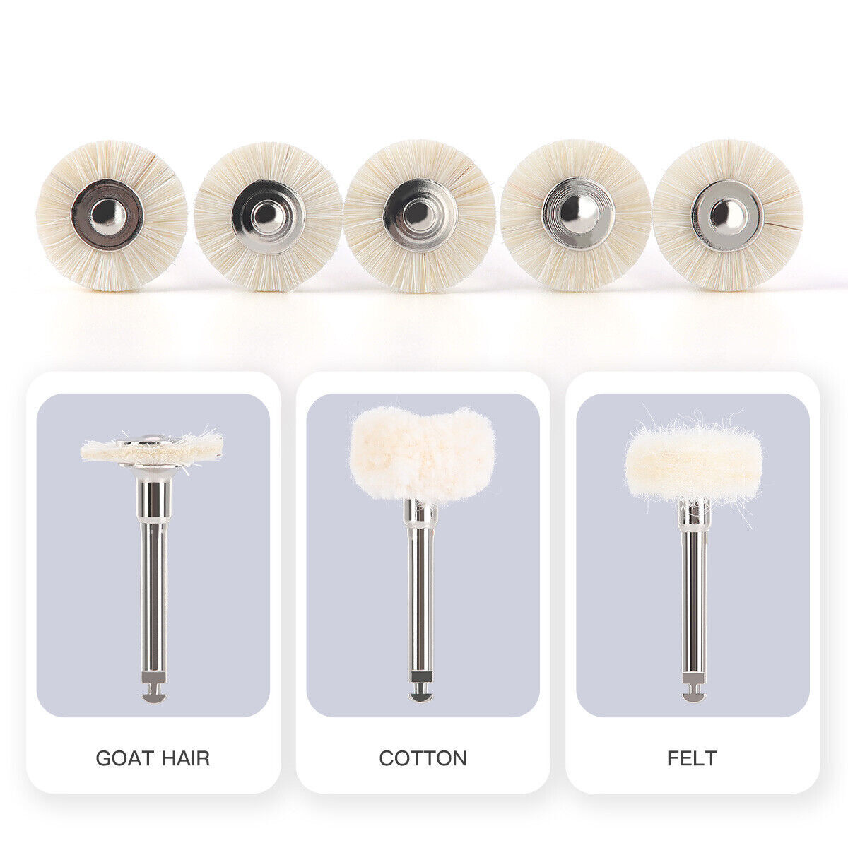 Dental Polishing Brushes Wheels Goat Hair/Felt/Cotton Contra Angle RA Latch Type