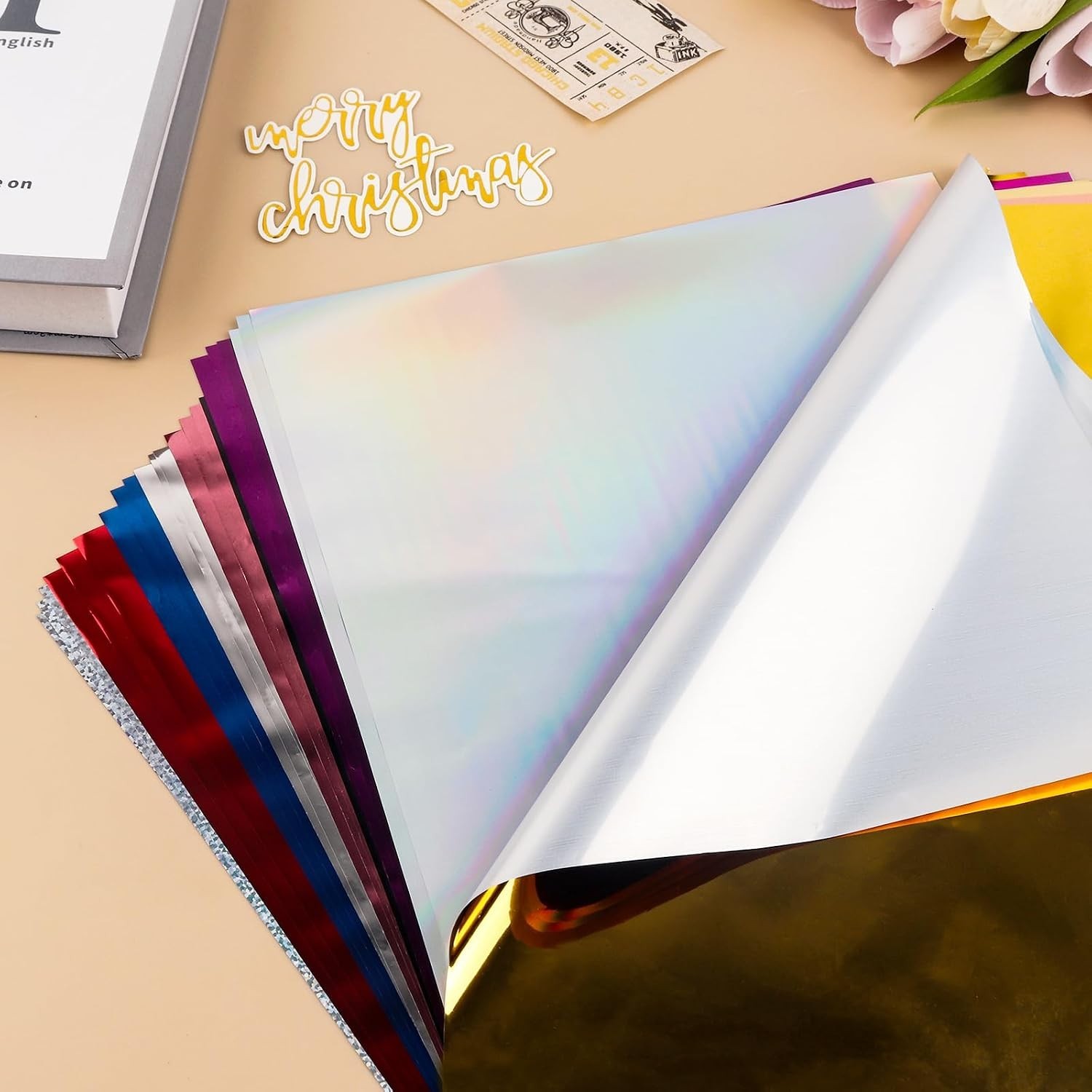 50Sheets Toner Reactive Foil Transfer Paper 7.9X11.4Inch A4 Hot Foil Paper for D