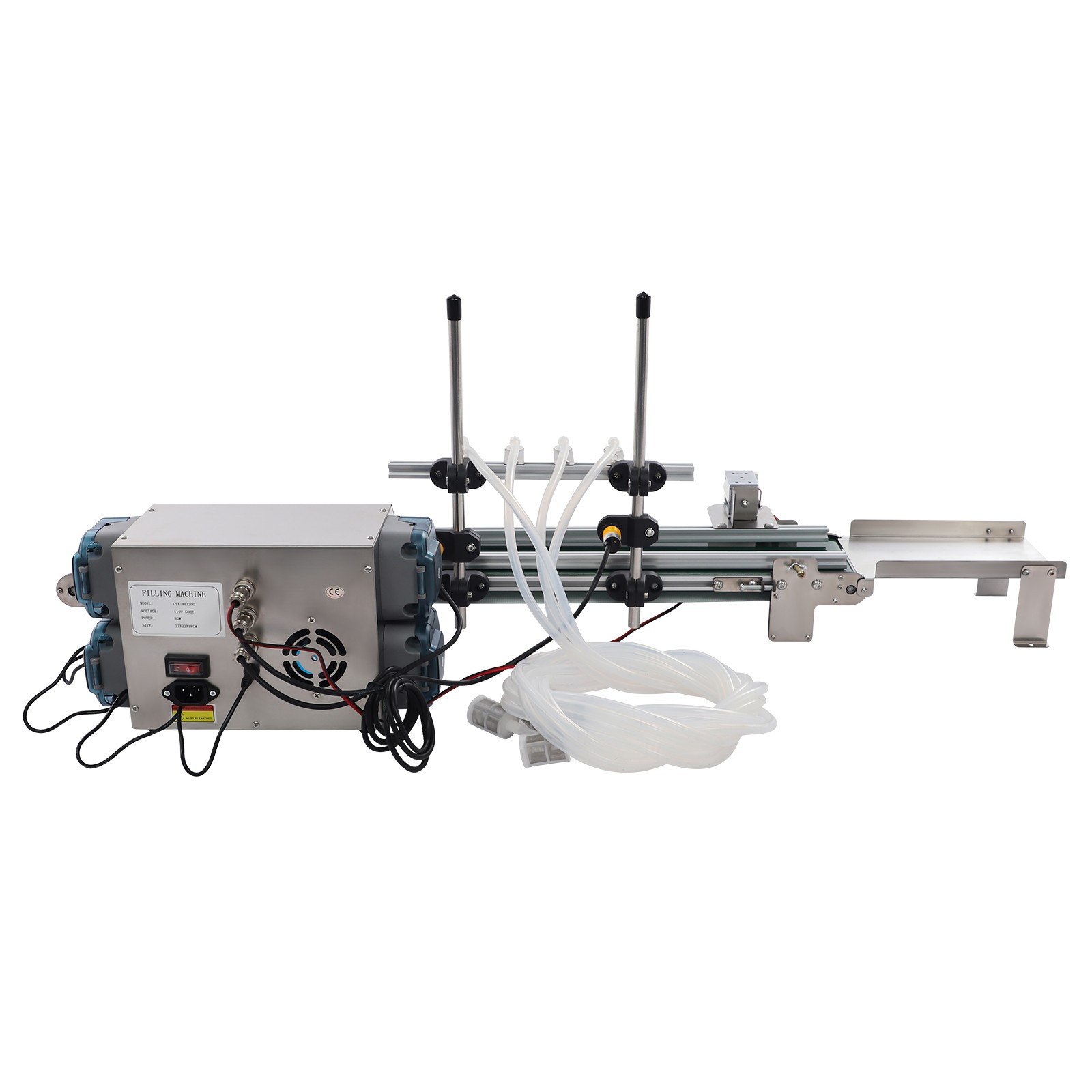 4 Heads Automatic Liquid Filling Machine 10–500ml Peristaltic Pump Bottle Filler