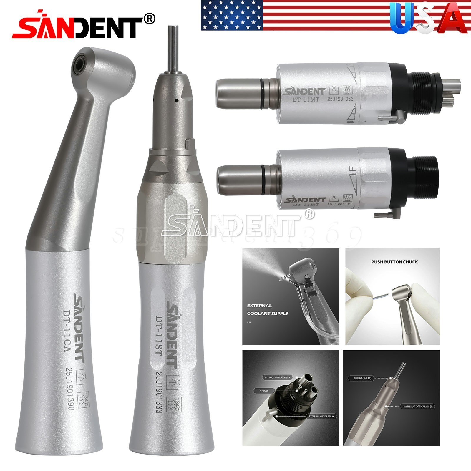 NSK Pana Max Style Dental High/Low Speed Handpiece Kit Air Turbine 4Hole 3Colors