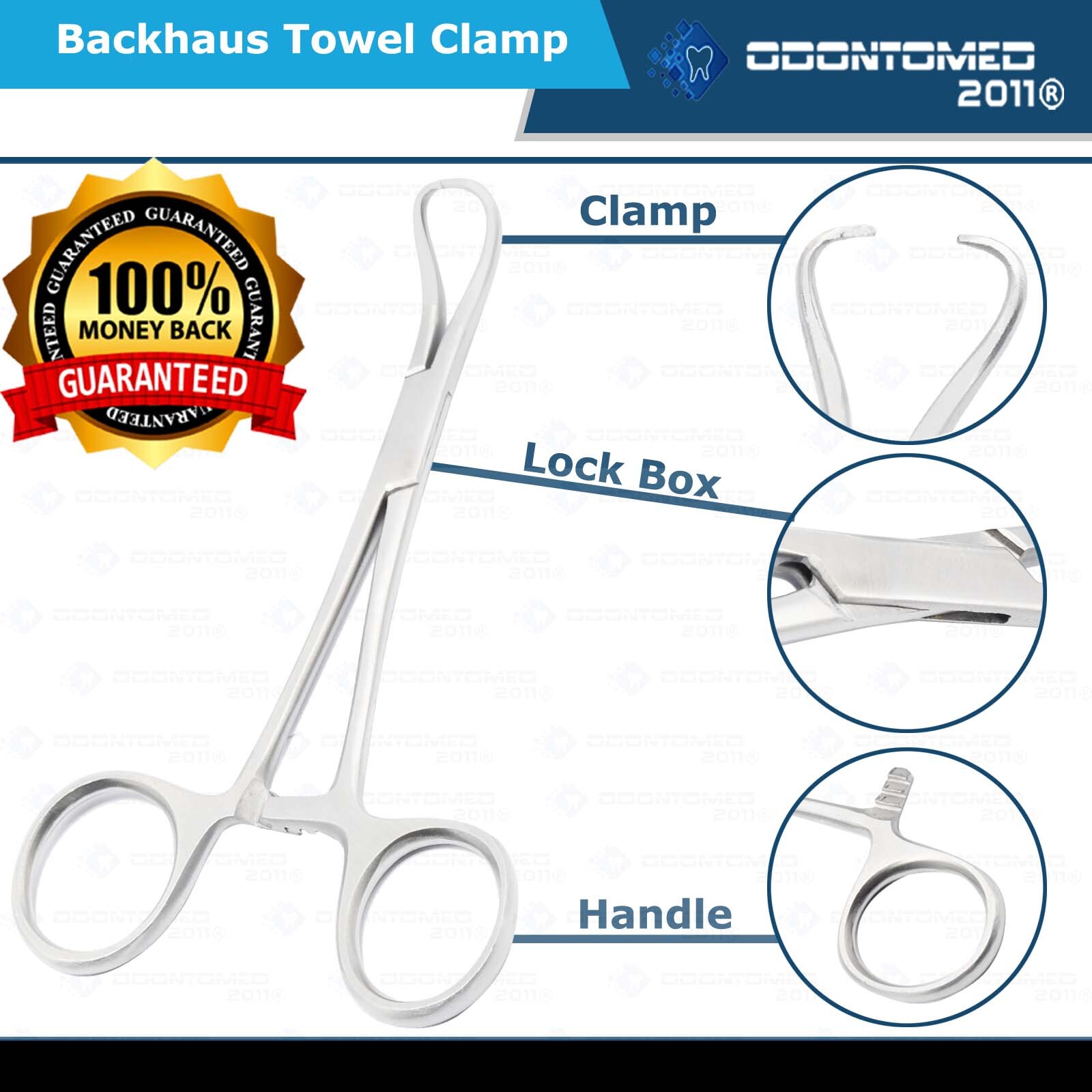 Veterinary Backhaus Towel Clamp forceps 3.5″ Stainless Steel New Instruments
