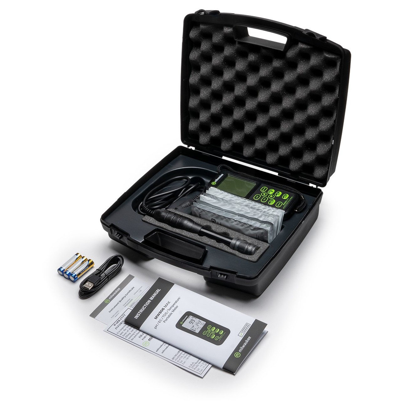 Milwaukee MW806 MAX 4-in-1 pH/EC/TDS/Temp. Combo Meter with ATC,