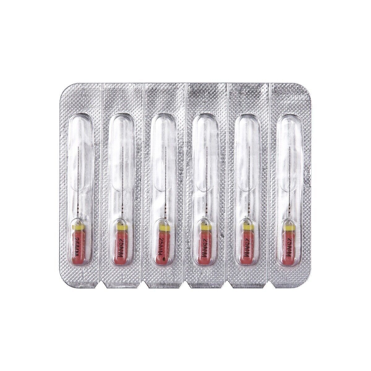 6 Pcs/Pack Dental 21/25mm C-Files Endo Root Canal File Stainless Steel Hand Use