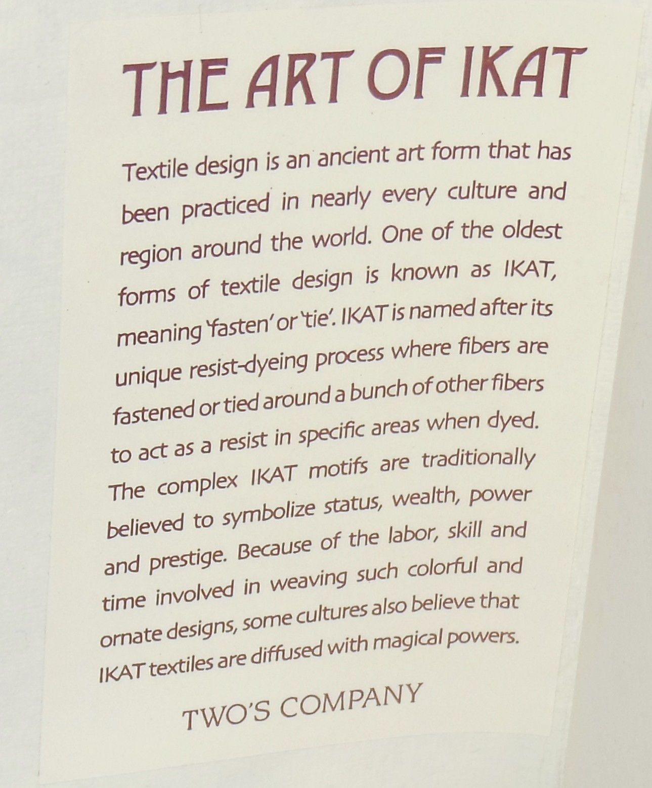 New: The Art of Ikat mini pocket Journal – Two’s Company – Made in India