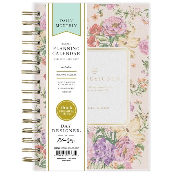 5"x8" 2026-2027 Planner Fiona Rose Blush Frosted Daily/Monthly