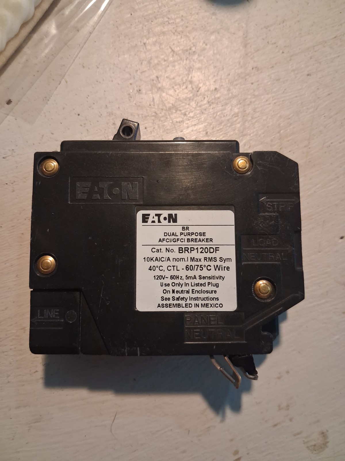 Eaton BRP120DF 120 20A 1-Pole Circuit Breaker