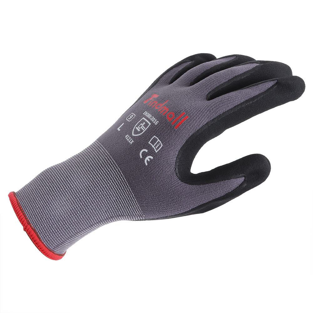 Safety Work Gloves MicroFoam Nitrile Coated Foam Gloves L-Size/12 Pairs