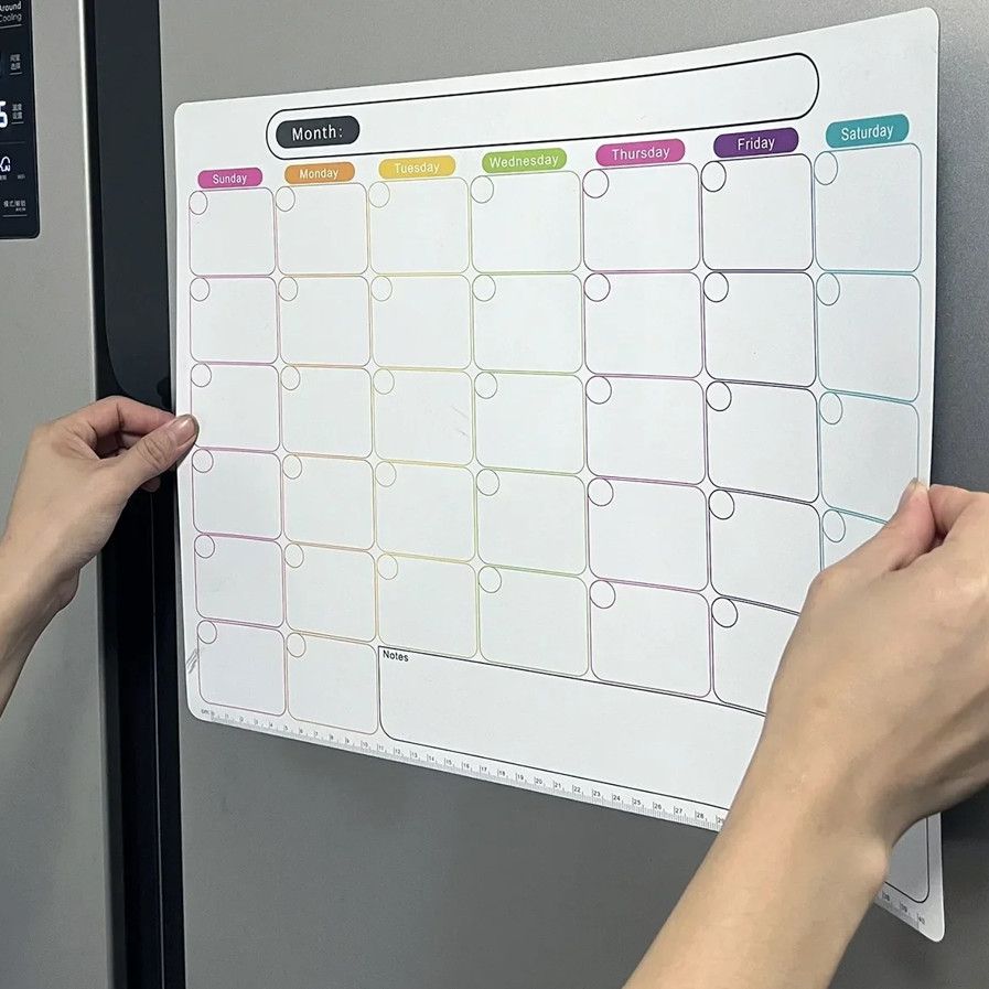 1pc Magnetic Monthly Weekly Planner Fridge Calendar Message Board – note sticker