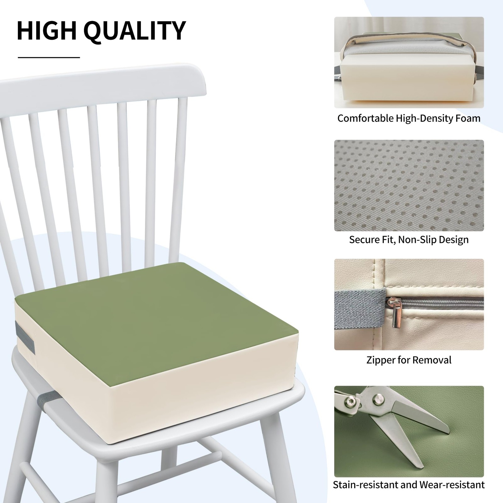 Eiury Toddler Booster Seat, Dining Table Kitchen Chair, Waterproof Anti-Scratch