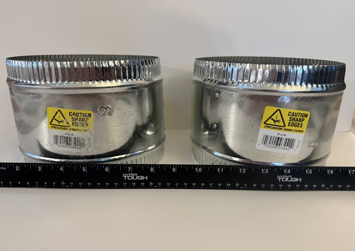 8» Flex Duct Collar & Sheet Metal Connectors 2 Pack Galvanized Master Flow FC8