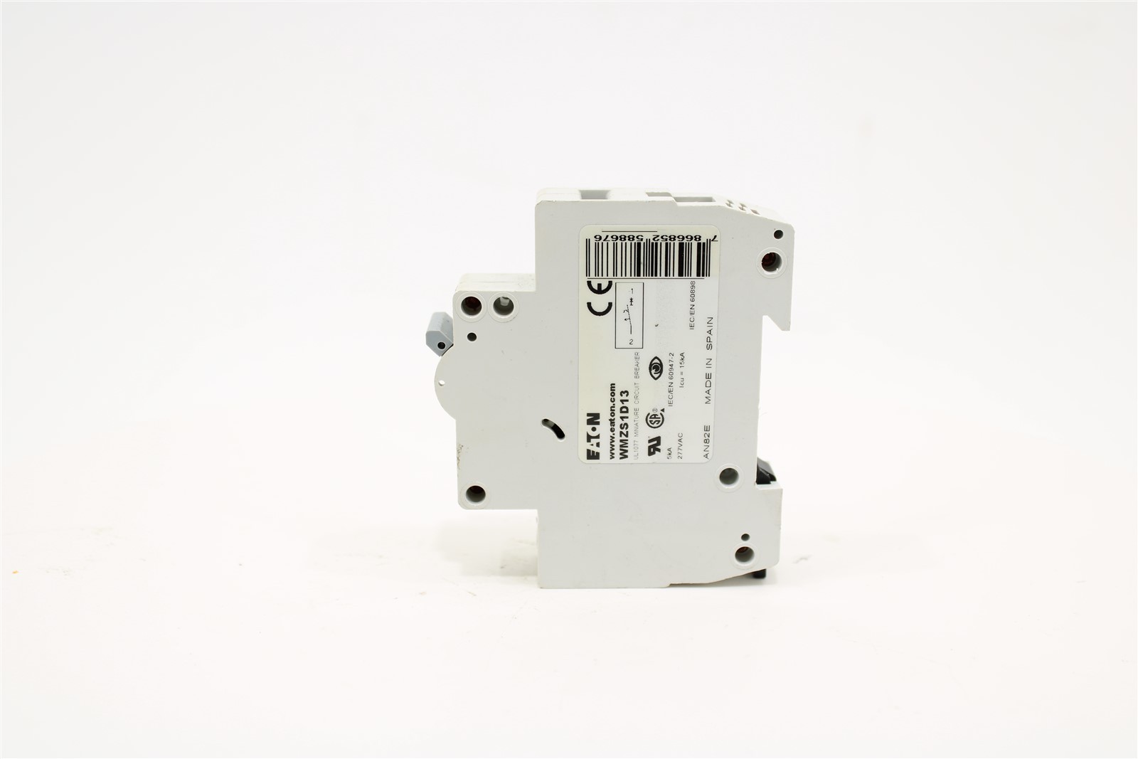 Eaton WMZS1D13 DIN Rail Circuit Breaker | 1-Pole | 13A | Type D | 277V AC