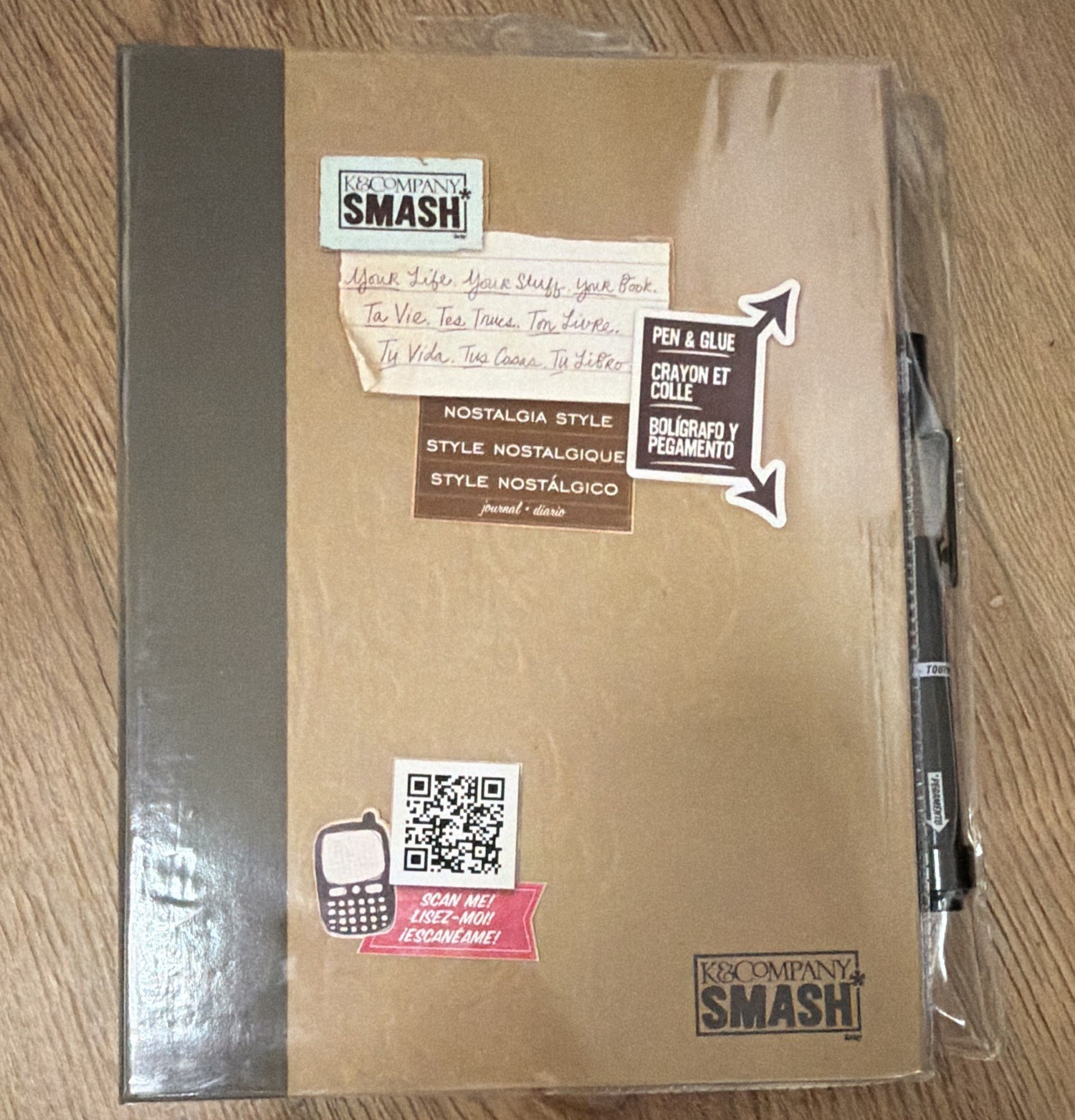 K&Company SMASH Nostalgia Style Blank Journal Book w/ Pen & Glue Stick