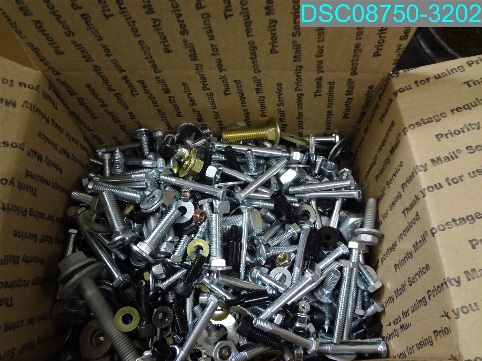 42 lbs: MIXED LOT OF BOLTS, NUTS, WASHERS & LOCK WASHERS, many types and styles