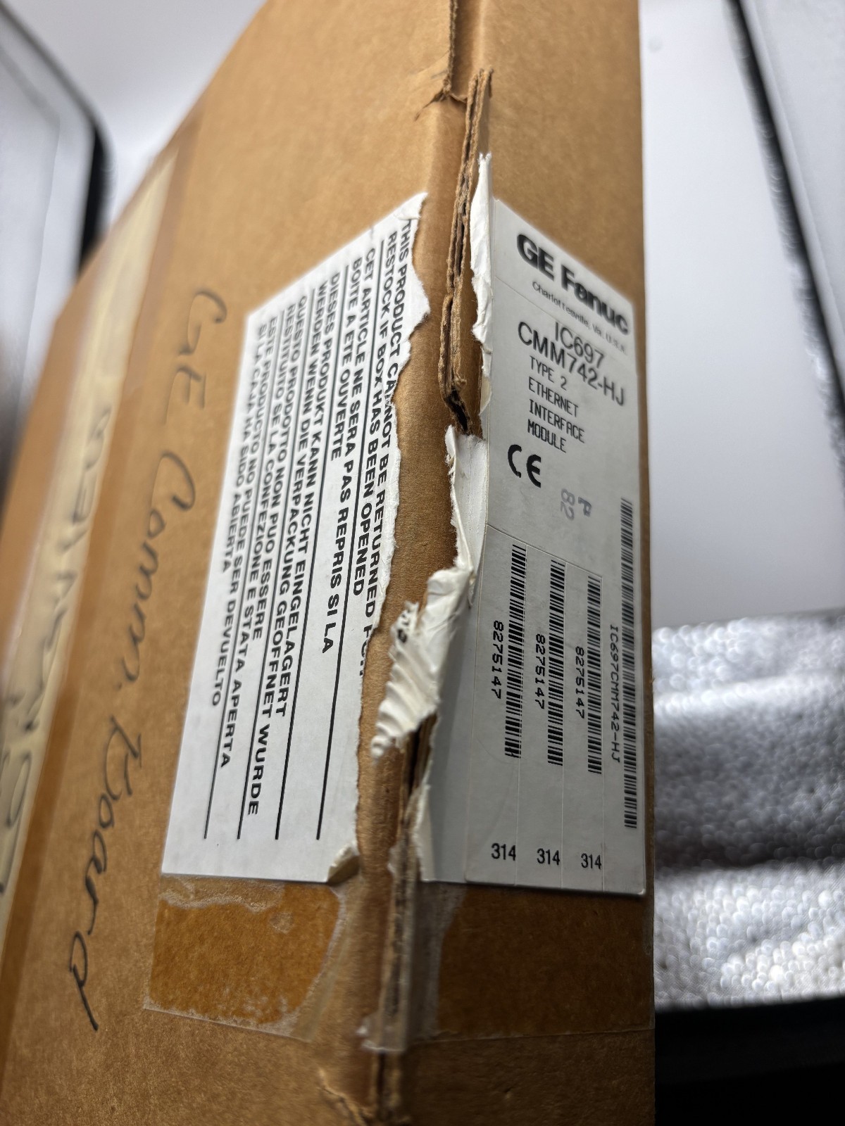 GE Fanuc IC697CMM742-HJ Type 2 Ethernet Module – New Old Stock – Open Box