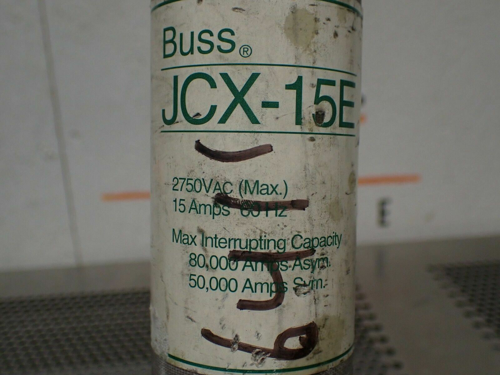 Buss JCX-15E Fuse 2750VAC (Max) 15A 60Hz Used With Warranty See All Pictures