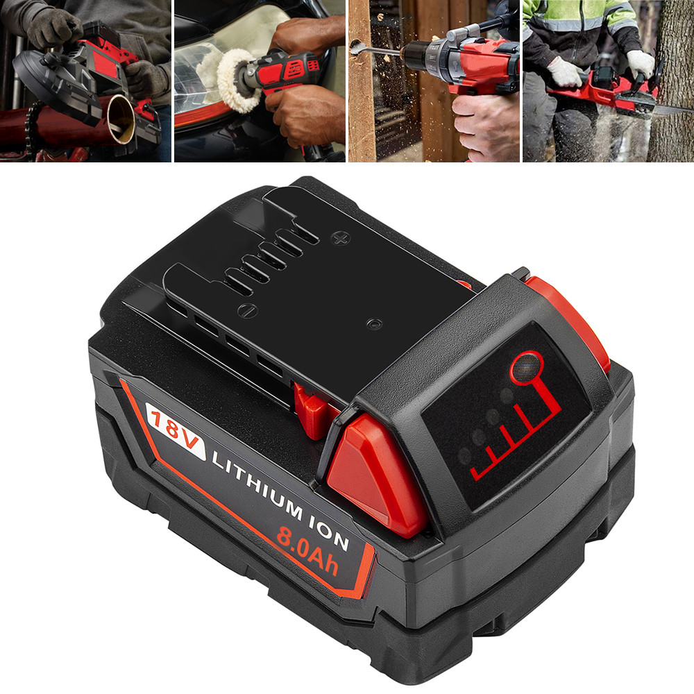 2PACK for M18 Battery Lithium Extended Capacity 8.0Ah For Milwaukee