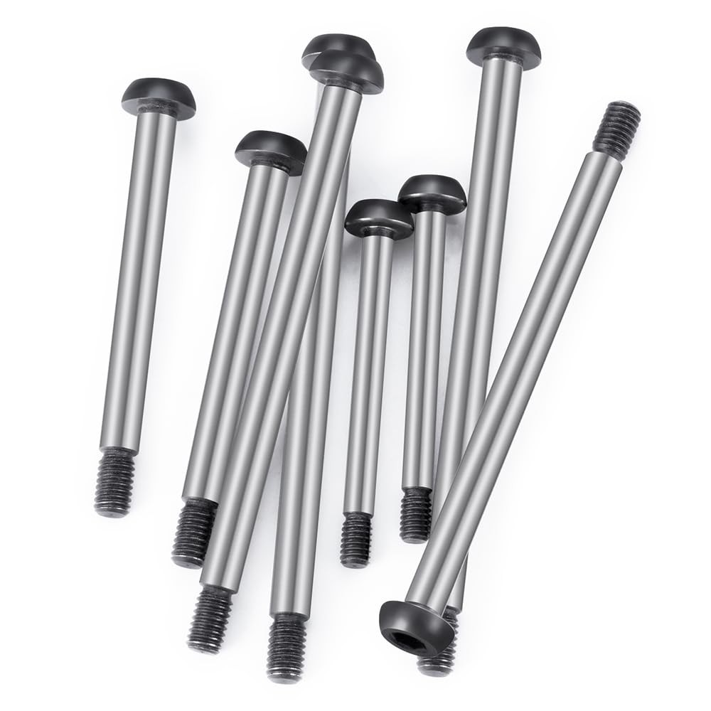 Polished Steel LockNut Threaded Hinge Pins Set For 1/10 Traxxas Slash 2WD