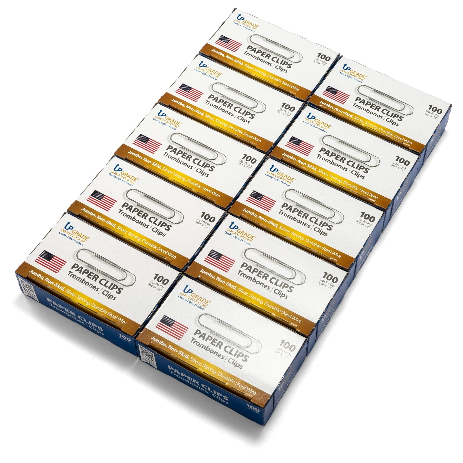 Upgrade Jumbo Nonskid Paper Clips 1.9 in 1000 Count (10 Boxes) Silver, USA