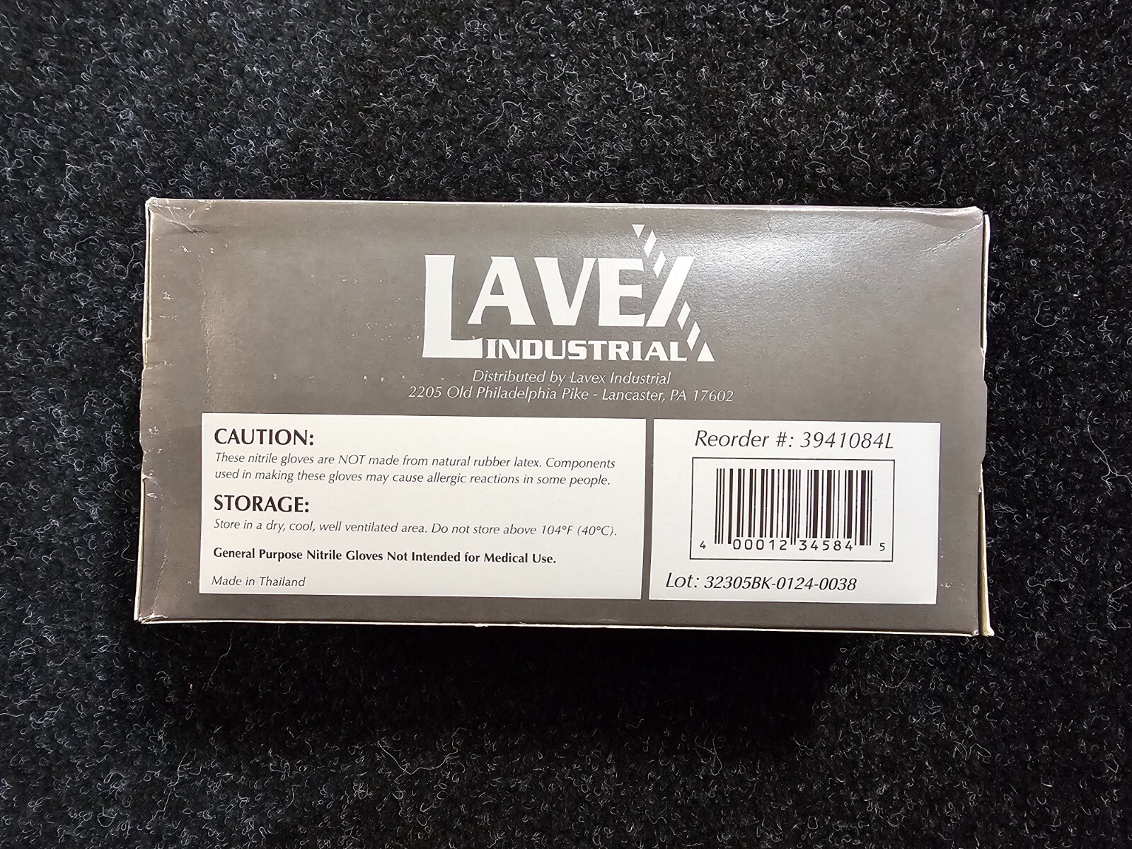 (QTY 1000) Lavex 3941084L Large Black Nitrile 5mil Gloves Powder & Latex Free
