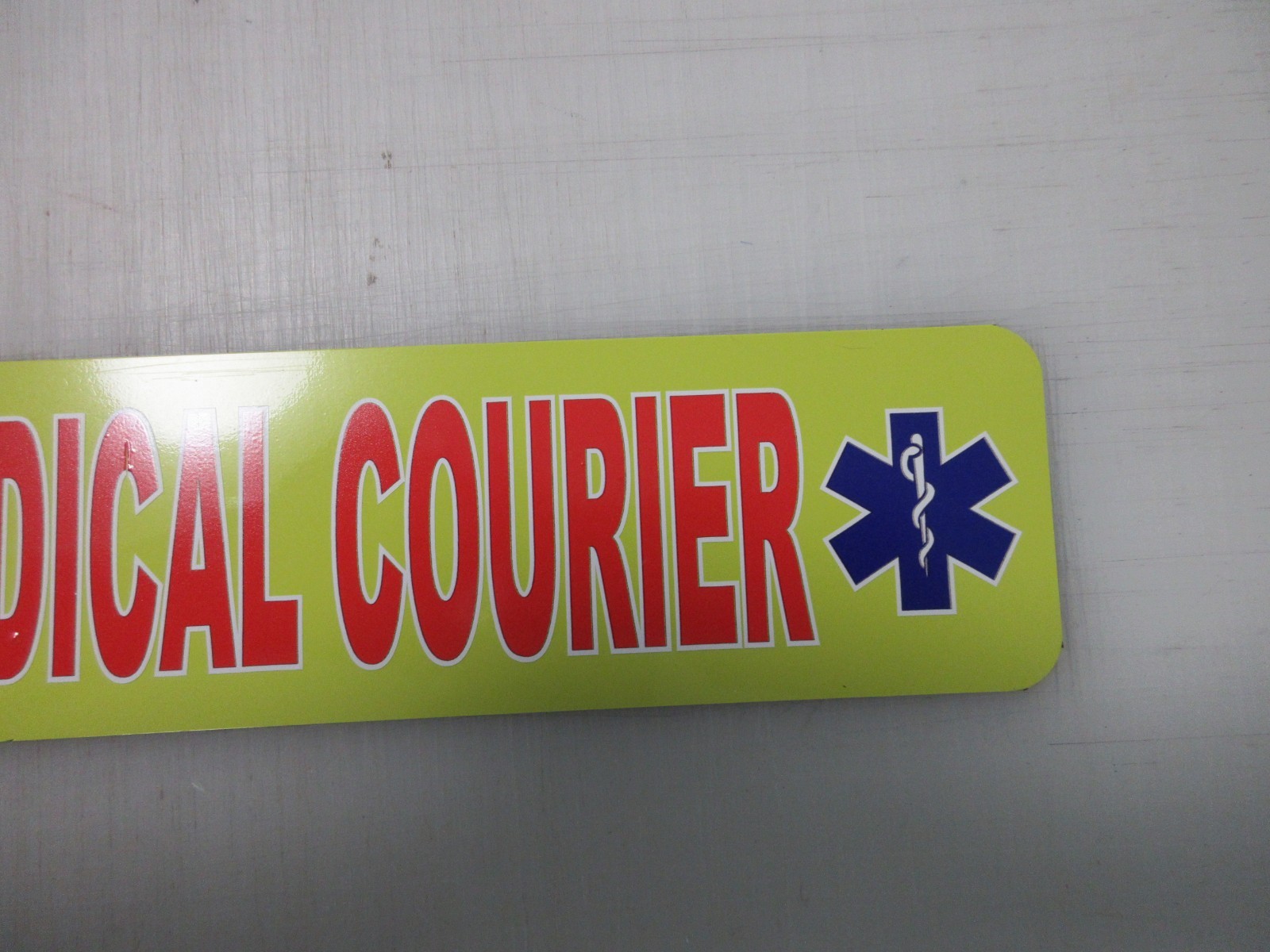 Medical Courier Yellow & Red Blue Vehicle Magnetic Sign 3″x12″ Car Truck Van SUV