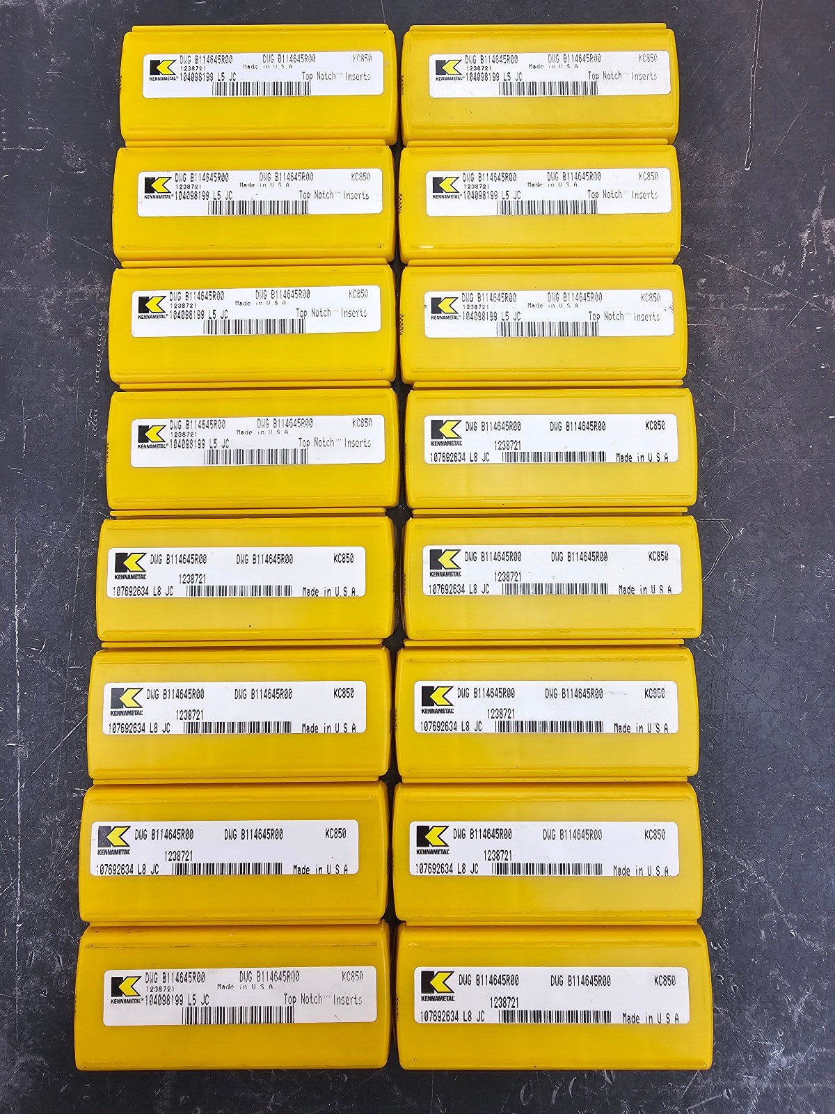 Qty 5 Kennametal DWG B114645R00 1238721 KC850 Grade Top Notch Carbide Inserts