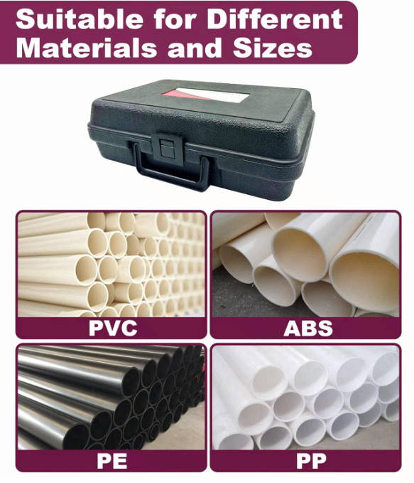 9 Pcs PVC Pipe Reamer Kit, 1/2″-4″, 2 Carbide Inserts, SCH40 Plumbing Tools