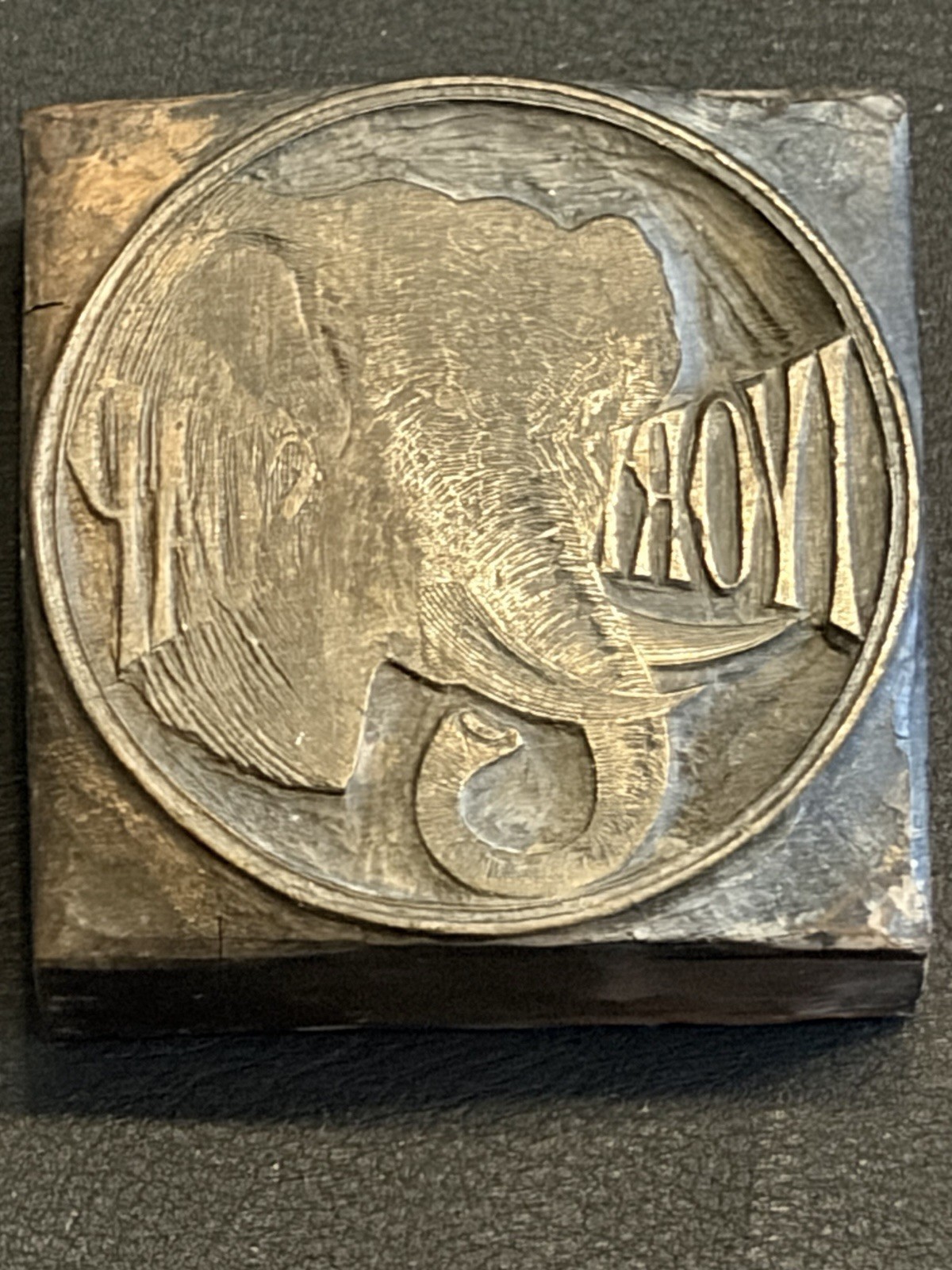 Vintage Ivory Soap Elephant Letterpress Block Metal Wood Printing Stamp Ad