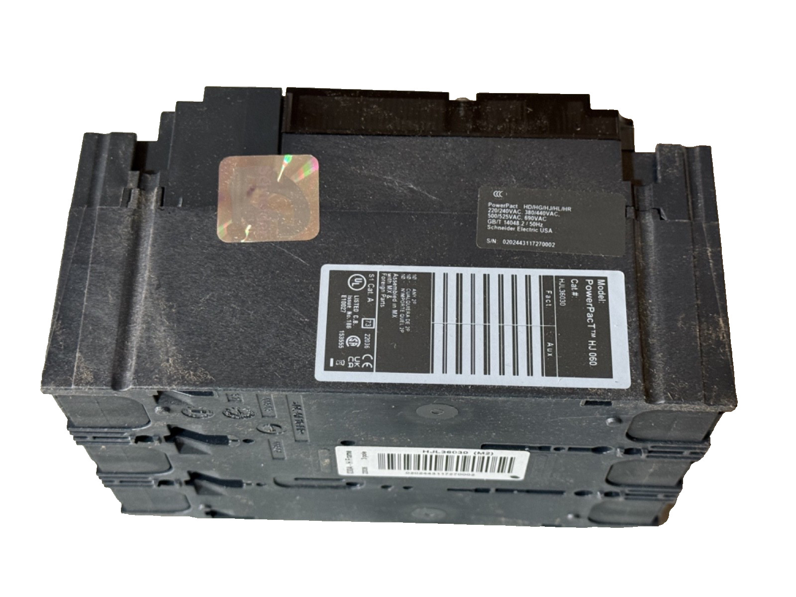 (1) Square D HJL36030 3p 600v 30a 65k Circuit Breaker NEW IN BOX