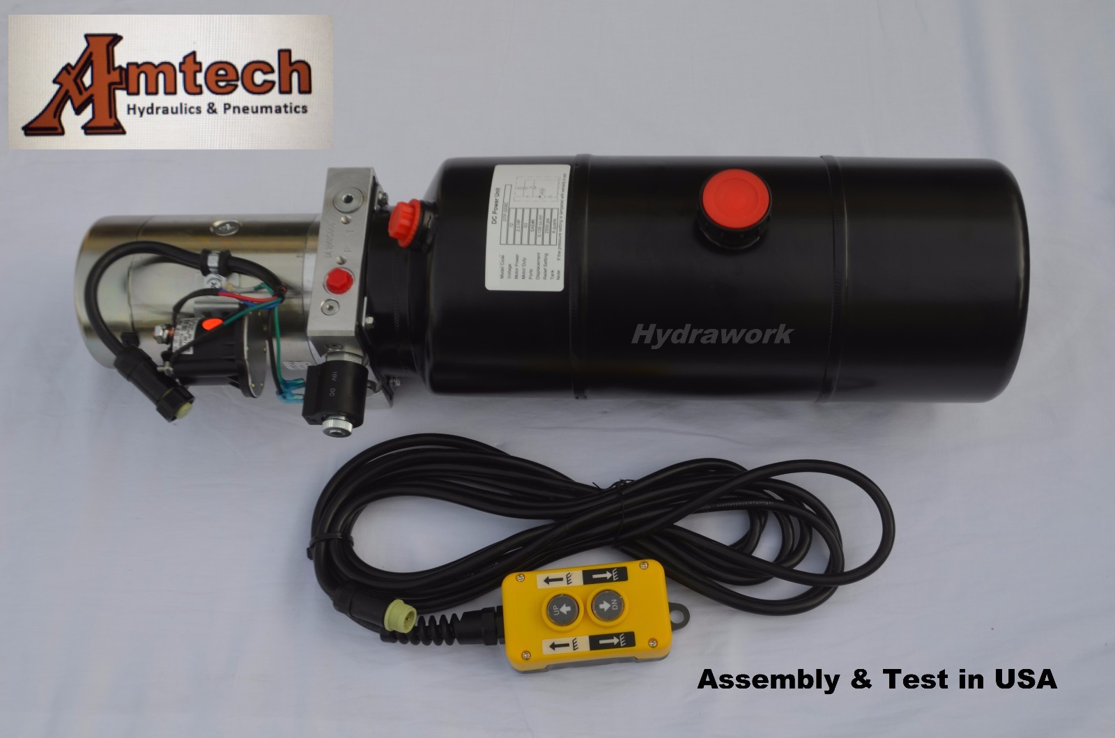 3208C Hydraulic Power Unit, Hydraulic Pump, 12V Single Acting,8Qt, Dump Trailer