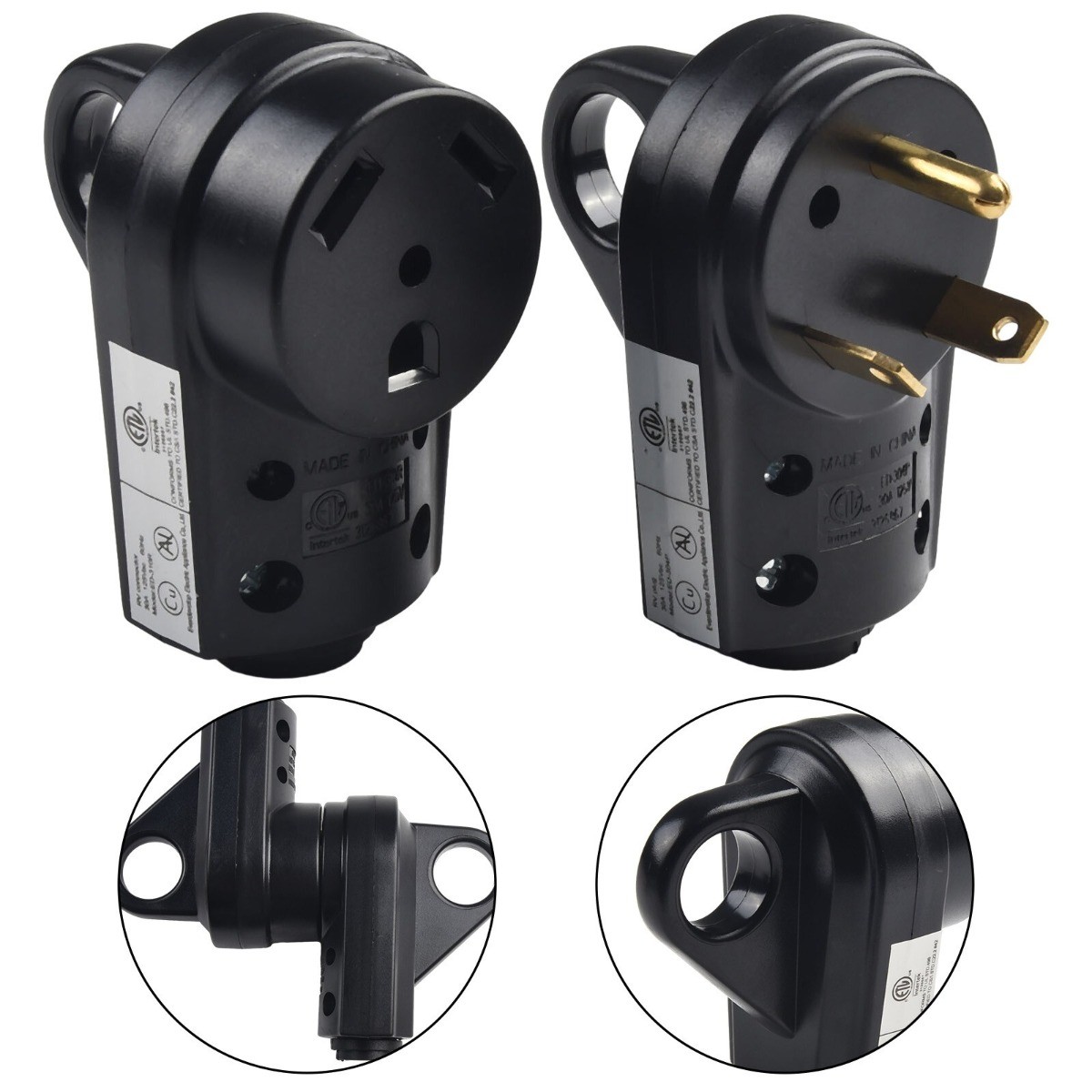 Receptacle Plug Male&Female Power Cord End Replacement Electrical 125V RV 30 AMP