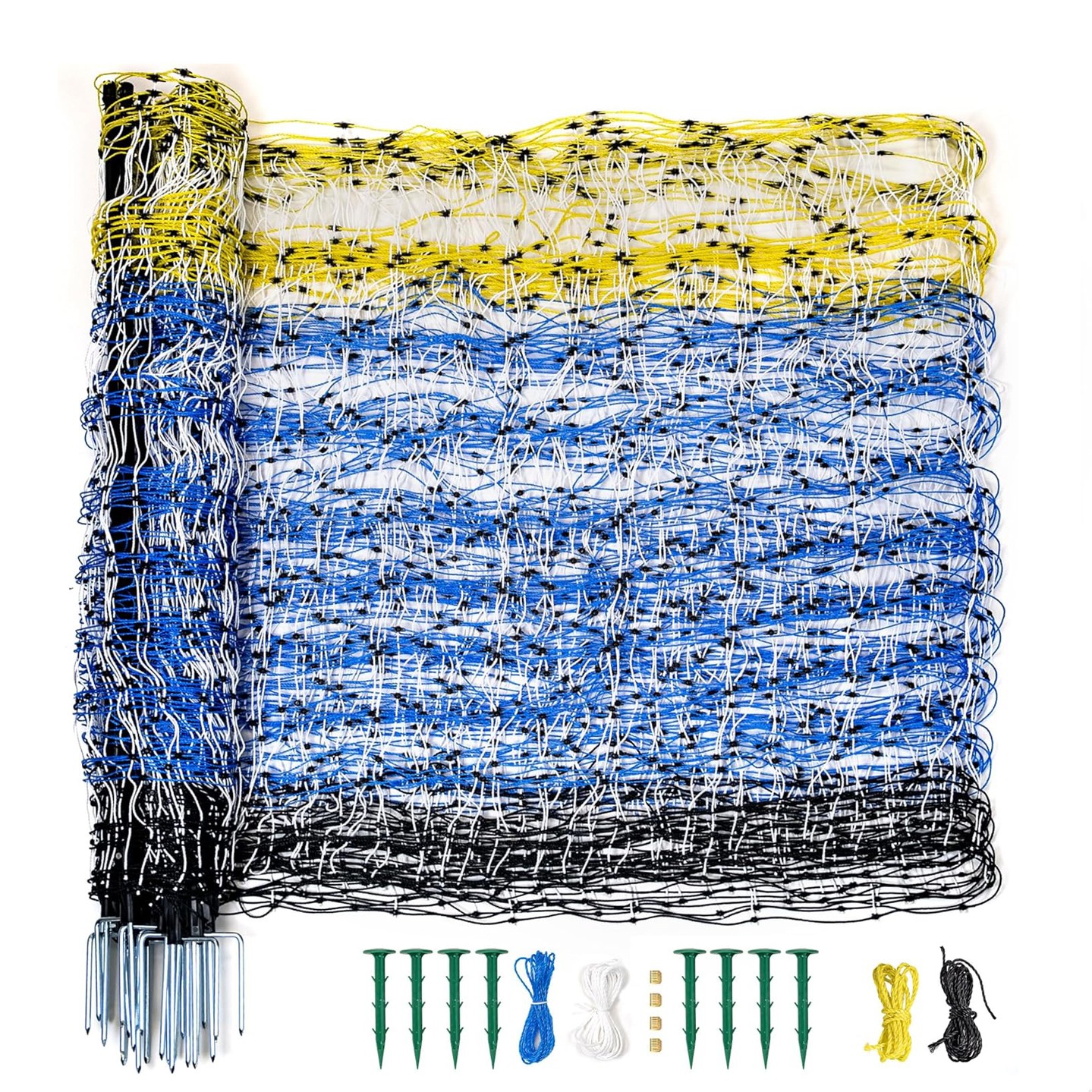 Portable Electric Netting Fence Kit Goats Fencing 35″H x 164’L with Posts Spikes