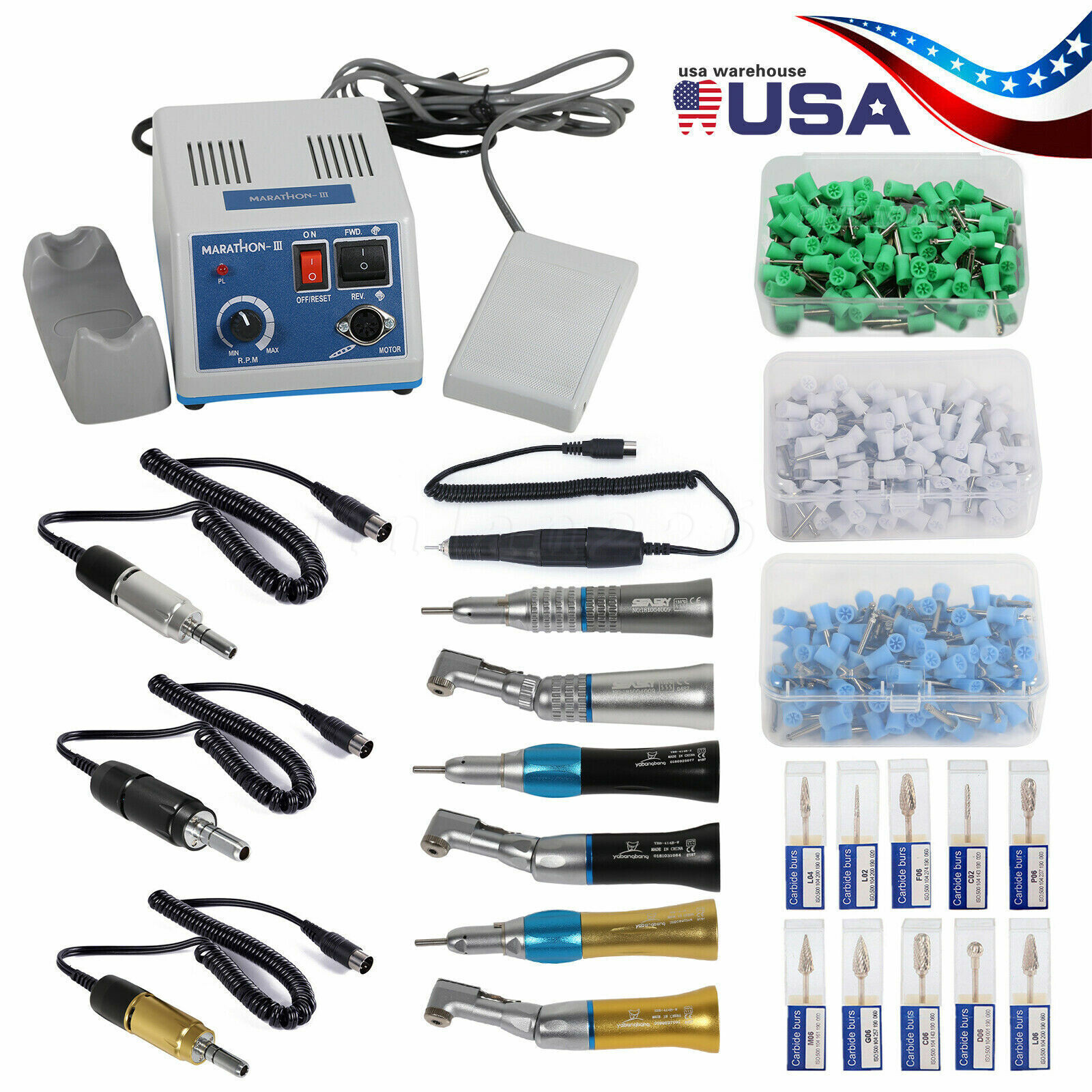 Dental Lab Marathon Electric Micromotor Polisher/Contra Angle/Straight Handpiece