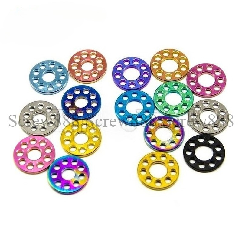 6pcs Titanium Washer M6 M8 M10 Drilled Hole Decoration Spacer Gaskets for Motor