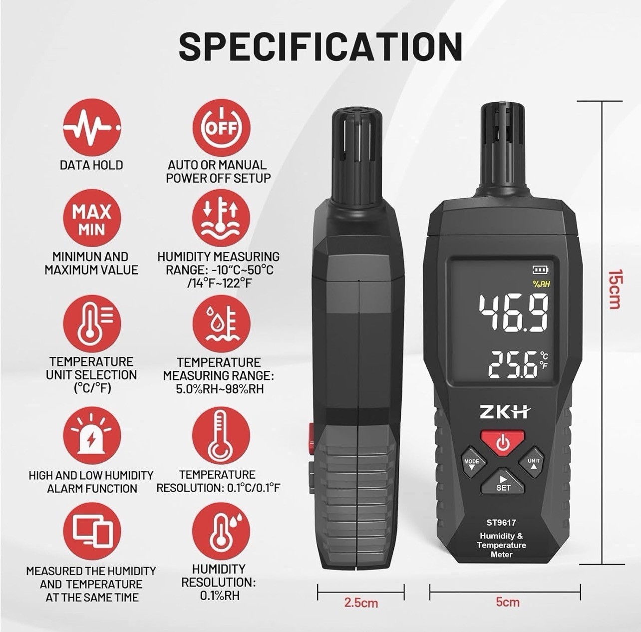 Handheld Digital Thermometer For Temperature Humidity Hygrometer Meter – NEW