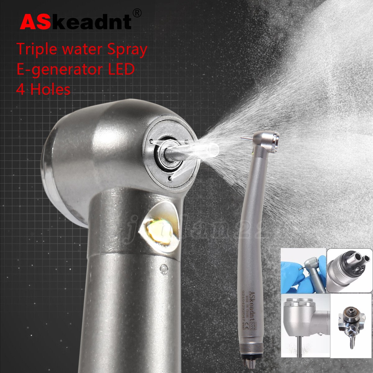 Dental LED E-Generator Fiber Optic High Speed Handpiece 4 Hole NSK Style