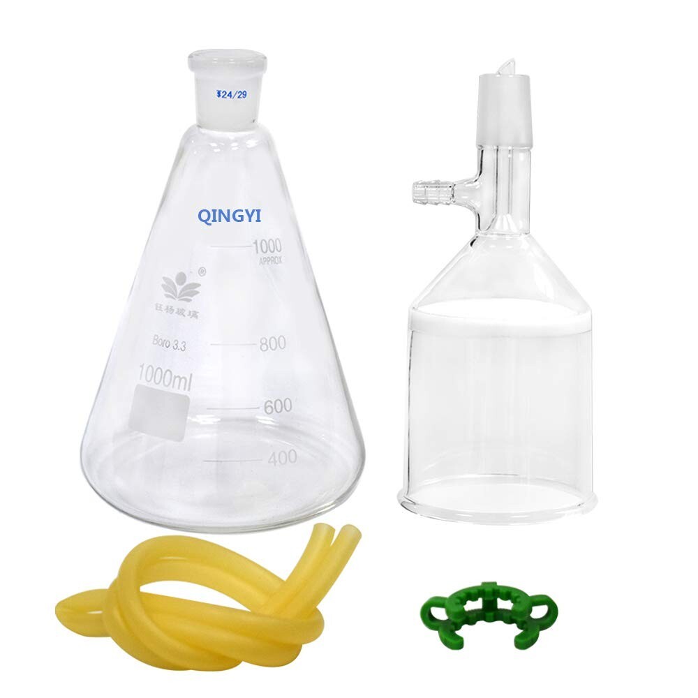 Glass Vacuum with 1000mL Filter Bottle and 250ml Funnel Filtration Kit Lab Va…