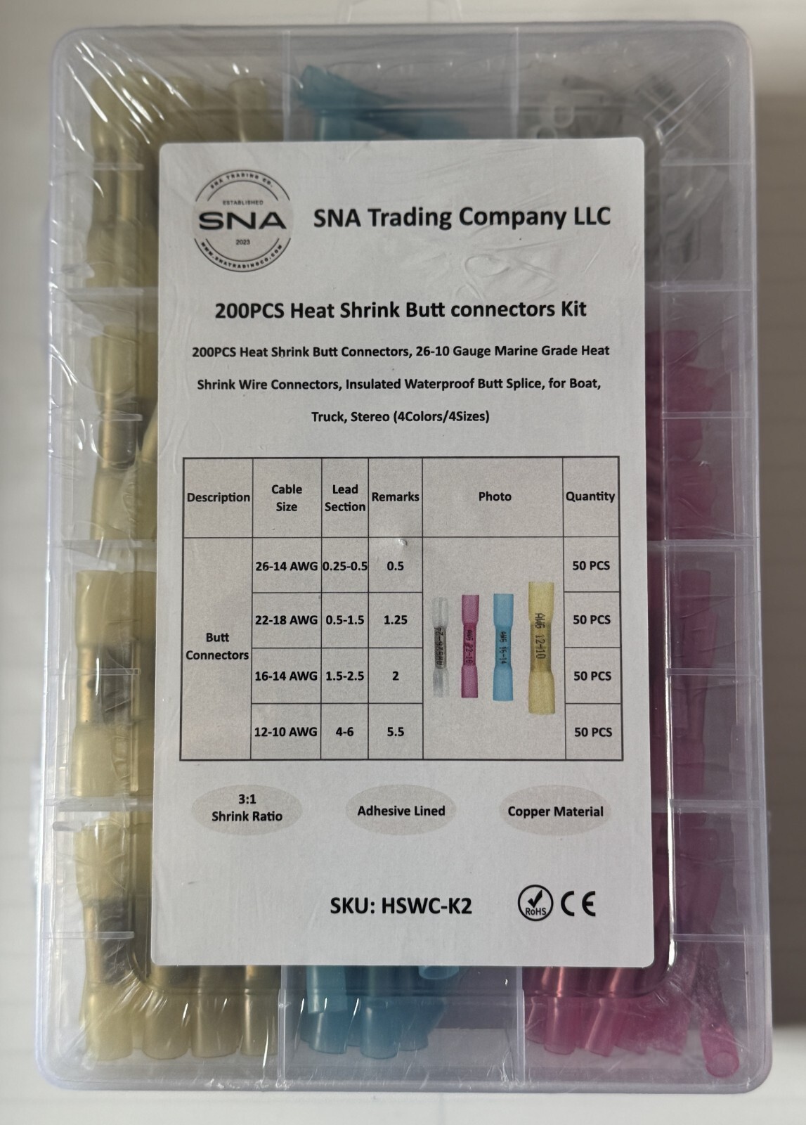 Heat Shrink Wiring Connectors For Automotive Marine Electrical Wiring Connection