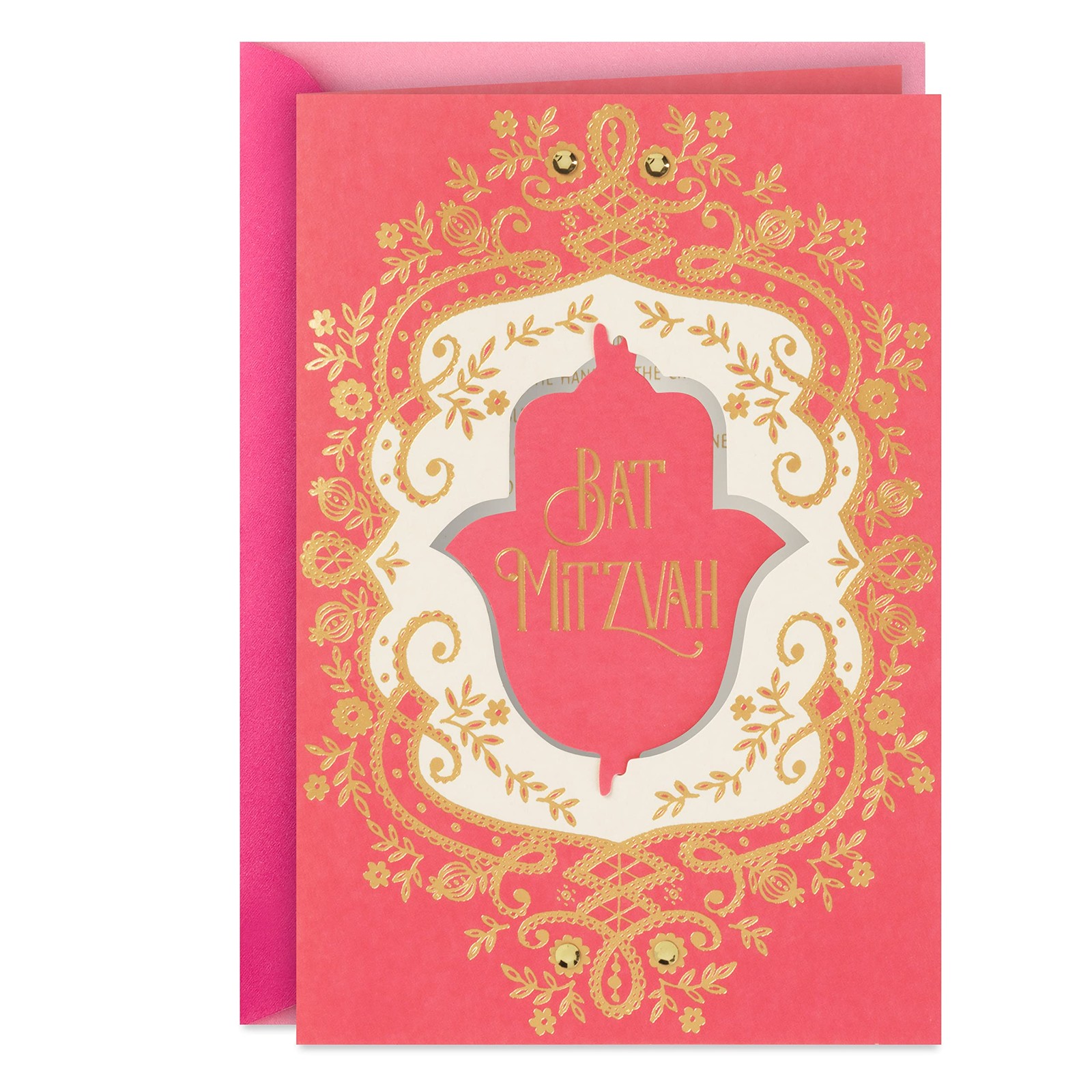 Hallmark Tree of Life Bat Mitzvah Card (Hamsa) 5.8 inches x 8.3 inches, Hamsa