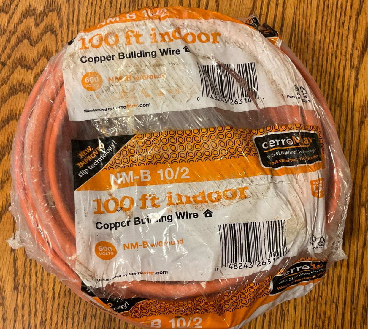CerroMax SLiPWire 10/2 NM-B Copper Orange w/Ground 600 V Solid Wire 50+ Ft Roll