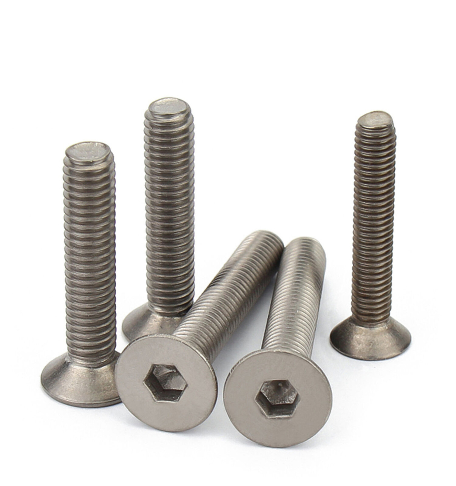 Titanium GR2 Hex Socket Bolt Countersunk Flat Head Screws M2 M2.5 M3 M4 M5 M6 M8