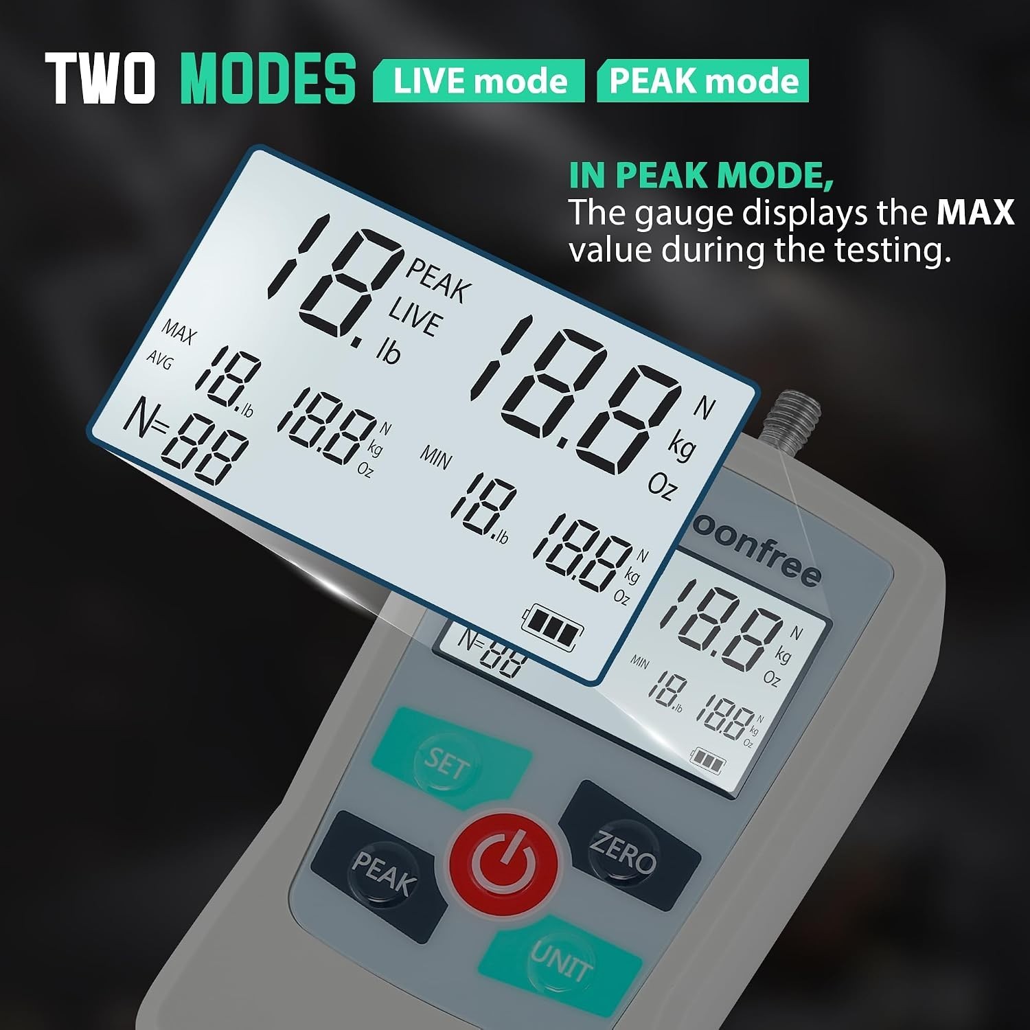 Upgrade 110LB MMF Force Gauge | MAX MIN AVG | High Precision
