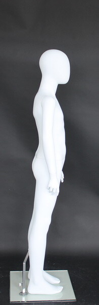 10 years Full Size Child Boy Mannequin 4 ft 7 in H Abstract Head White CB10E-WT