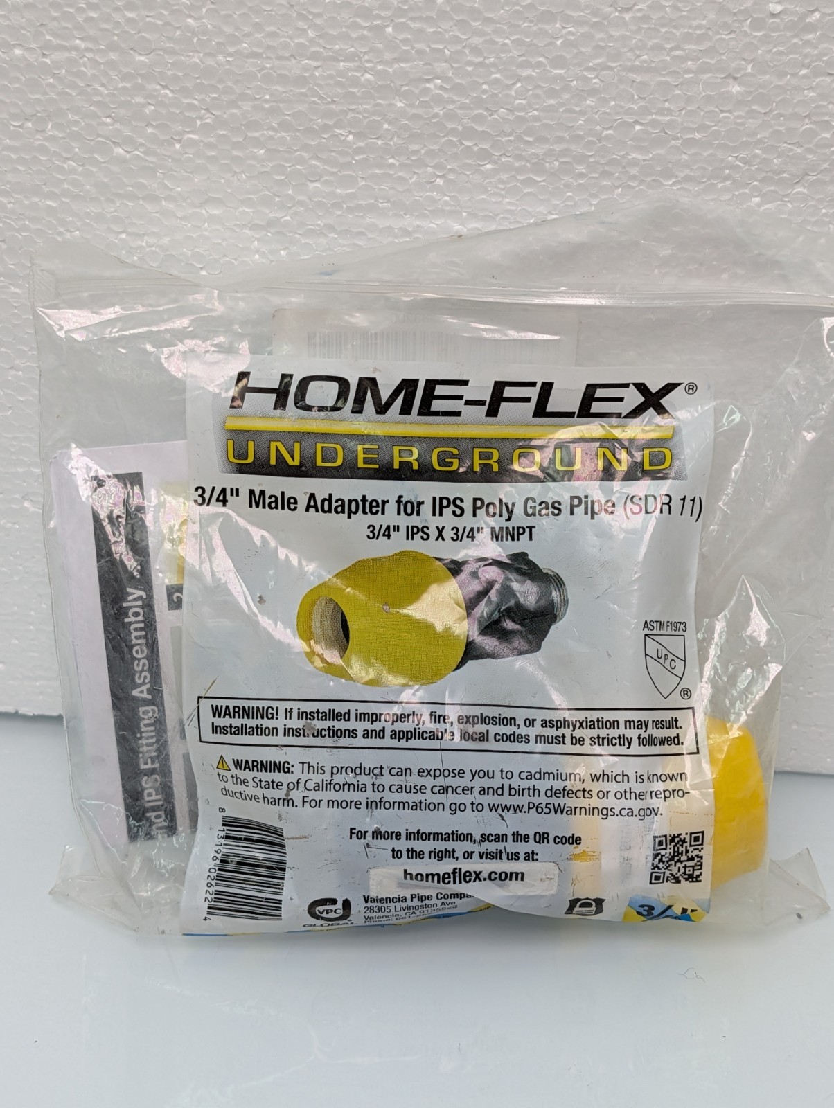 HOME-FLEX 3/4″ Polypropylene Underground Yellow Poly Gas Pipe Conversion Fitting