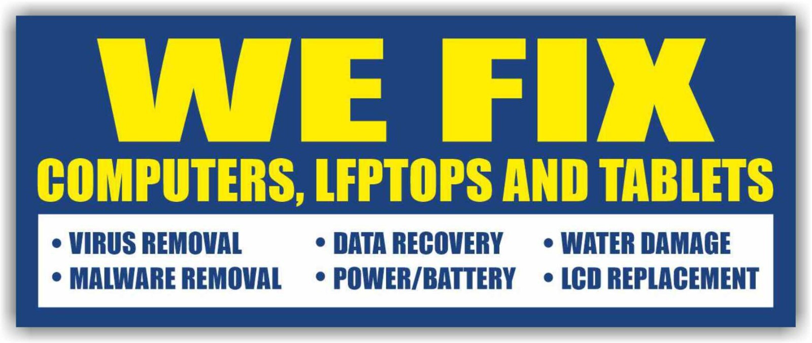 Fix Cell phone Computer Tablet Advertising Banner Vinyl Mesh Sign Repair Service