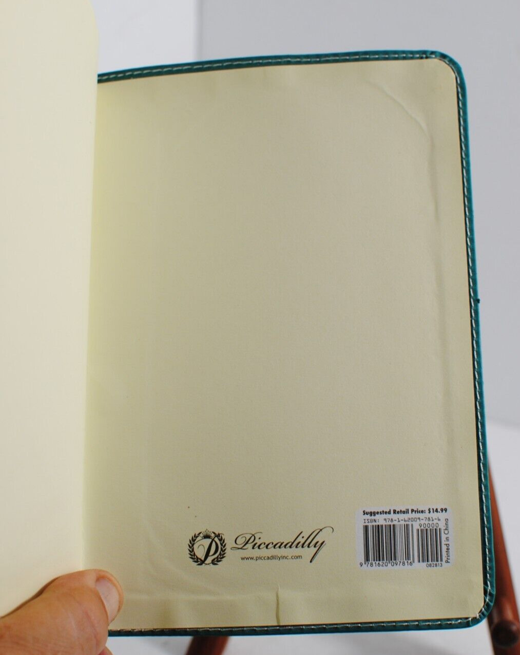 Piccadilly Blank Turquoise Blue Faux Leather Journal Notebook w Bookmark – NEW