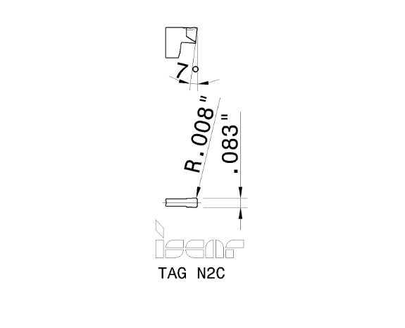 ISCAR Groove-Turn & Parting TAG N2C IC808 MADE IN ISRAEL NEW 10 pcs.