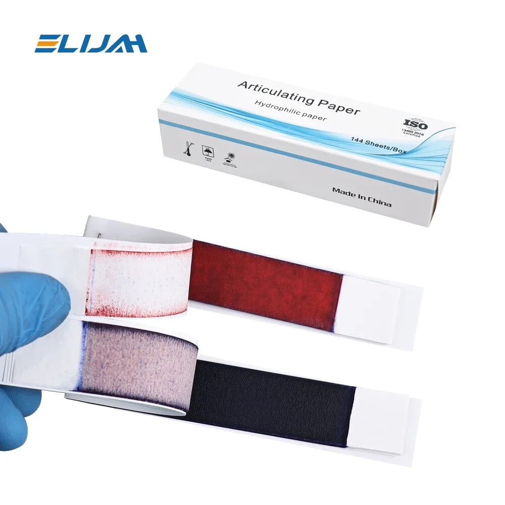 Dental Articulating Paper Lab Products Teeth Care Red/Blue Strips 144Sheets-1Box