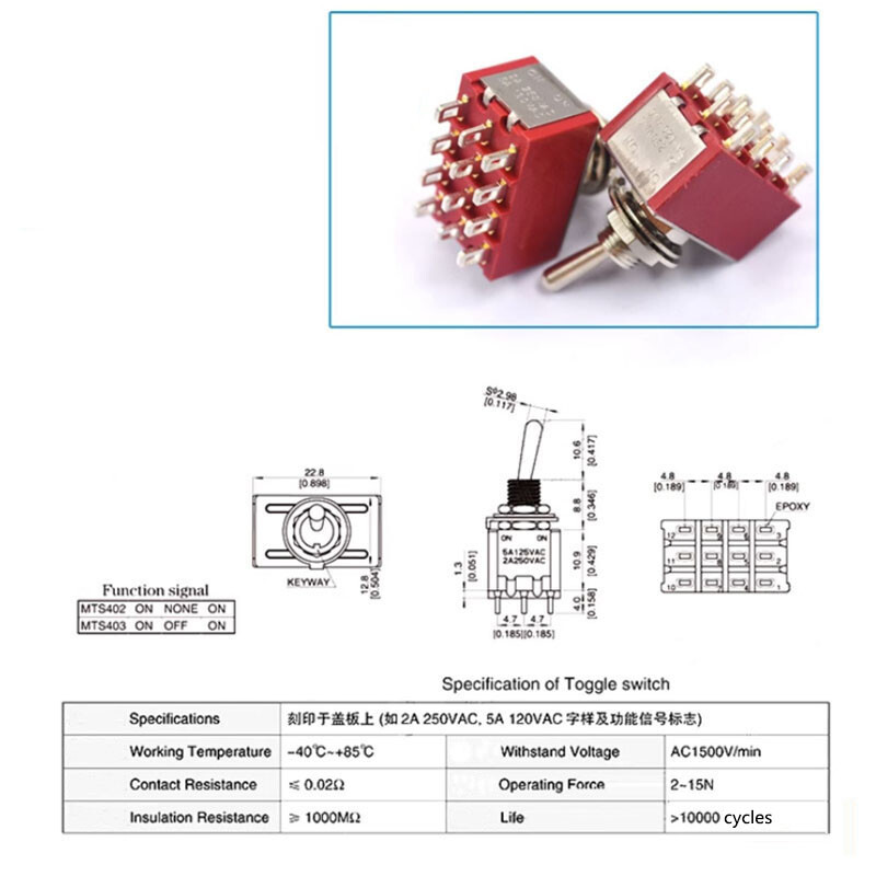 Toggle Switch 2/3/4/6/9/12 Pin 2 3 Position for Boat Car Dashboard Model Railway