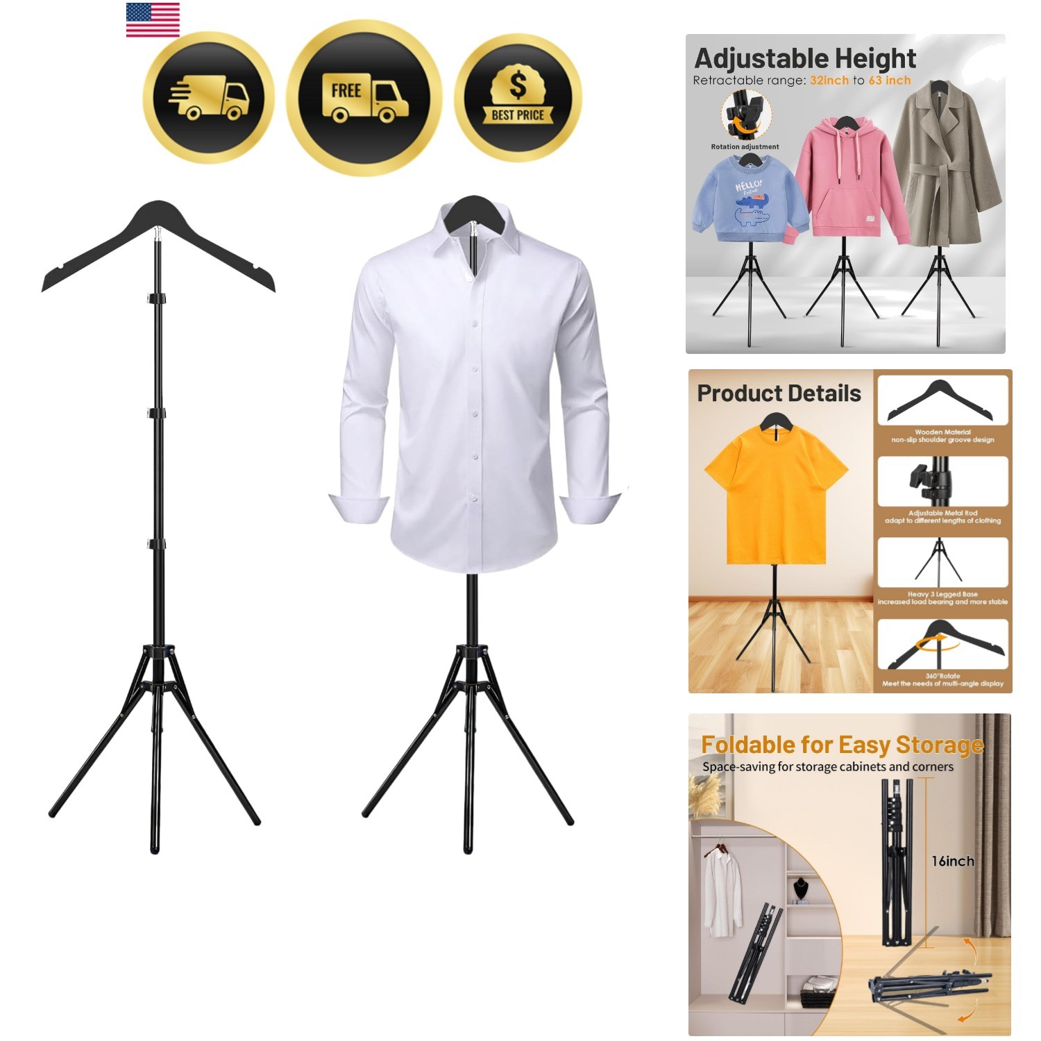 Adjustable Clothing Display Stand T Shirt Mannequin Torso for Retail