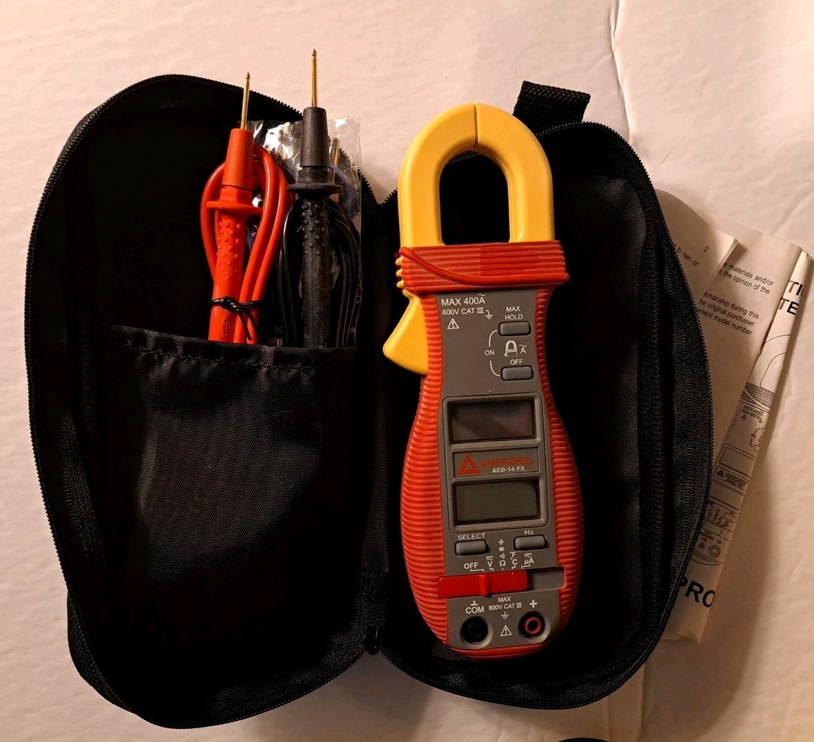 Clamp Multimeter Amprobe ACD-14-PRO w Banana plug K-type thermocouple Test 25Gb5